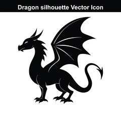 Black and white dragon vector illustration with a mythical and artistic design.