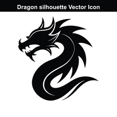 Fototapeta premium Black and white dragon vector illustration with a mythical and artistic design.