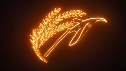Illuminated Wheat and Axe Symbol