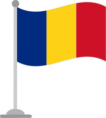 romania, flag, country, symbol, europe, icon, button, national, romanian, nation, waving, banner, illustration, patriotism, vector, sign, emblem, 3d, yellow, travel, wind, design, pin, isolated, world