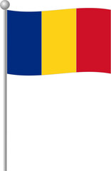 romania, flag, country, symbol, europe, icon, button, national, romanian, nation, waving, banner, illustration, patriotism, vector, sign, emblem, 3d, yellow, travel, wind, design, pin, isolated, world