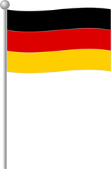 flag, germany, german, banner, symbol, national, waving, europe, country, wind, nation, illustration, patriotism, isolated, sign, berlin, button, german flag