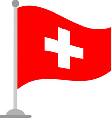 swiss, flag, switzerland, europe, national, icon, country, symbol, banner, illustration, map, cross, vector, sign, button, emblem, 3d, isolated, georgia, pin, waving, wind, world, red