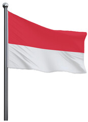 Indonesia, Republic of Indonesia, flag, symbol, isolated, country, wind, nation, waving, pin, banner, 3d, national, world, pole, national flag, white, sign, republic, emblem, travel, red