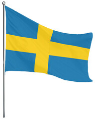 sweden, flag, swedish, symbol, europe, button, country, icon, banner, nation, national, scandinavia, stockholm, sign, scandinavian, swedish flag, illustration, patriotism, wind, 3d, emblem, map