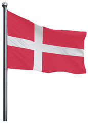 Fototapeta premium flag, denmark, danish, europe, country, national, symbol, waving, red, white, nation, cross, banner, icon, 3d, wind, scandinavia, illustration, button, national flag, patriotism, scandinavian