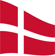 Obraz premium flag, denmark, danish, europe, country, national, symbol, waving, red, white, nation, cross, banner, icon, 3d, wind, scandinavia, illustration, button, national flag, patriotism, scandinavian