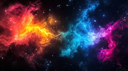 Fototapeta premium Cosmic Nebula: A Symphony of Colors in the Universe