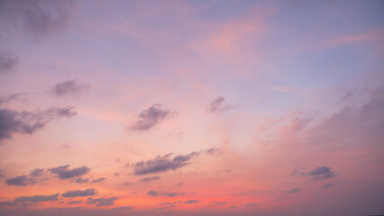 Cloudscape dramatic sunset with twilight color sky and clouds, Nature background