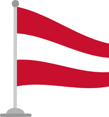 austria, flag, europe, austrian, country, national, symbol, banner, waving, nation, sign, 3d, wind, patriotism, icon, illustration, pin, red, wave, design, world, ribbon, republic, state, vector