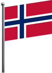 Naklejka premium flag, norway, iceland, country, symbol, norwegian, europe, white, icon, banner, button, national, nation, waving, red, cross, icelandic, wind, scandinavia, emblem, 3d, illustration, scandinavian, pin