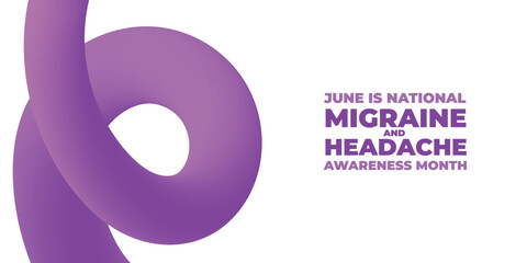 National Migraine and headache awareness month is observed every year in June. banner design template Vector illustration background design.