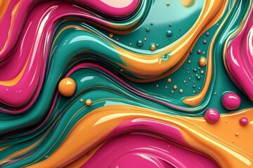 Abstract Background of Liquid Drops in Pastel Tones 