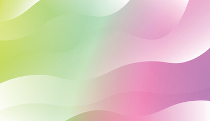 Template Background With Wave Geometric Shape. Design For Cover Page, Poster, Banner Of Websites. Vector Illustration with Color Gradient.