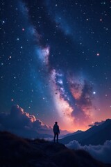 Obraz premium Celestial wonder with stars twinkling in darkness, galaxy, stars, space