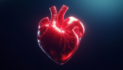 暗闇に浮かぶSF風の心臓