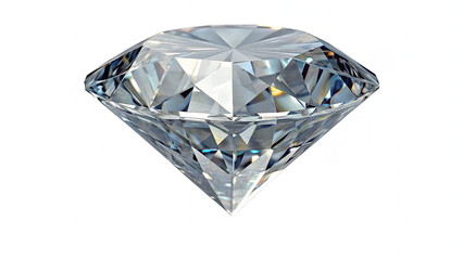 Brilliant Faceted Diamond with Sparkling Reflection