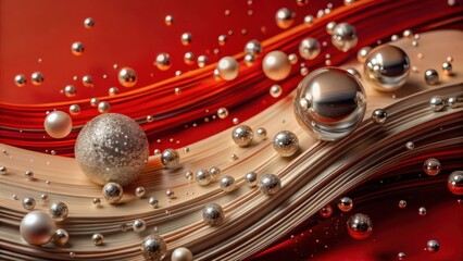 Abstract Background with Spheres and Waves