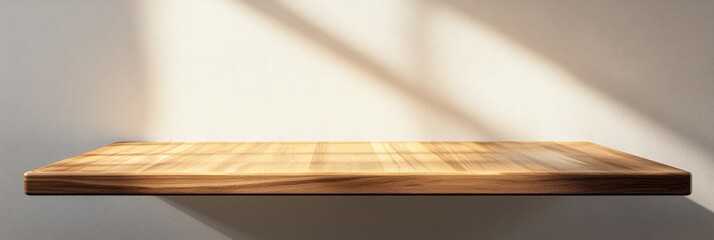 Empty Wooden Shelf Under Natural Light
