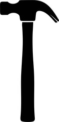 Claw Hammer Silhouette – Construction Hand Tool Vector Icon