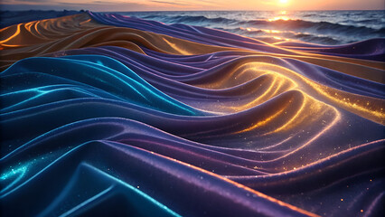 A mesmerizing abstract landscape resembling silky