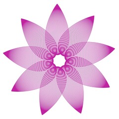 abstract pink flower, geometric pattern element for design of documents, diplomas