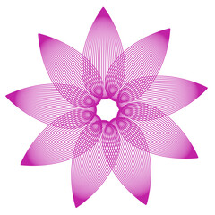 abstract pink flower, geometric pattern element for design of documents, diplomas
