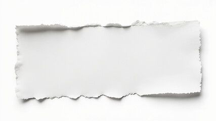 Obraz premium Piece of white paper with a torn edge. Perfect for backgrounds, textures, mockups, design projects, crafts, scrapbooking, or presentations.