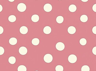 Seamless Polka Dot Pattern Pink and White Background Minimalist Scandinavian Design