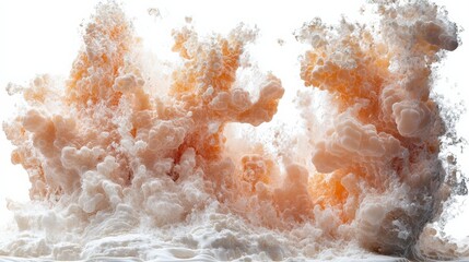 Abstract Ink Explosion in Peach and Cream