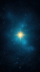 A radiant star shines brightly against a deep blue cosmic background, showcasing the beauty and vastness of space.