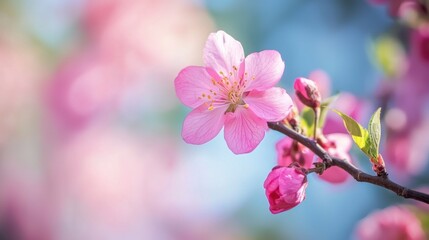 Delicate Pink Blossom in Springtime Bloom