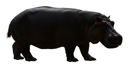 Fototapeta premium 白い背景 カバシルエット 静止画