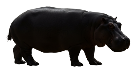 白い背景 カバシルエット 静止画