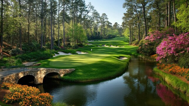 Serene Augusta National Golf Course
