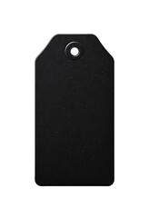 An elegant black tag with a modern rectangular design and a small, 