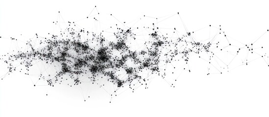 Fototapeta premium Abstract digital artwork depicting a network of interconnected points, forming a dynamic, cloud-like structure