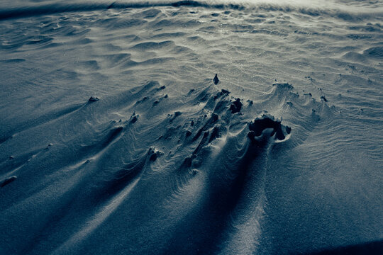 Dry snow texture on mountain