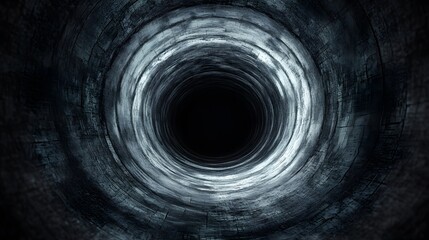 A mysterious black hole in the ground creating an abstract and unique visual experience of depth and enigma