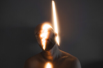 Thoughtful Man Enjoys Morning Sunlight Portrait