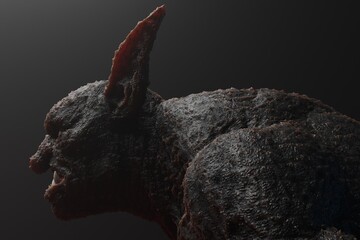 Realistic Dark Goblin ISolated on Black Background
