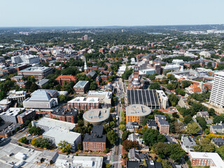 Bird eye view of Harvard Yard, Cambridge, Massachusetts, USA