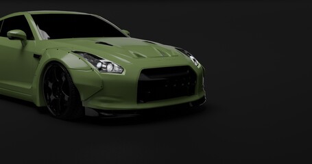 realistic sport car isolated on black background