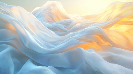 Obraz premium Fluid Motion of Fabric Waves Abstract Background Digital Art Serene Environment Aerial View Conceptual Design for Inspiration