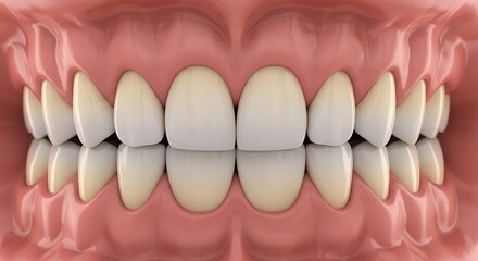 Examining Teeth Alignments and Gums for Dental Health Awareness Illustration