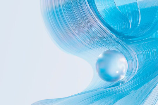 3D Abstract Fluid Glass Waves 