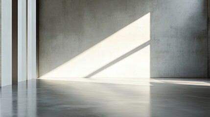 Obraz premium Empty modern concrete interior, sunlit space