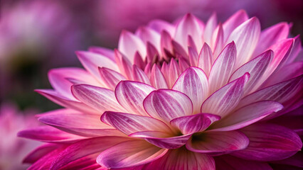Vivid Pink Flower with Veined Petals Against a Purple Gradient