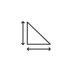 Area and dimension icon, vector simple linear illustration for web and app..eps