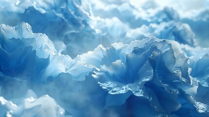 Abstract Blue Flower Petals Background Illustration
